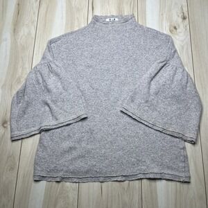 Three Dots Wool Silk Blend Knit Top Women's Size Small Flowy Half Sleeve Oatmeal